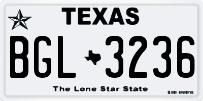 TX license plate BGL3236