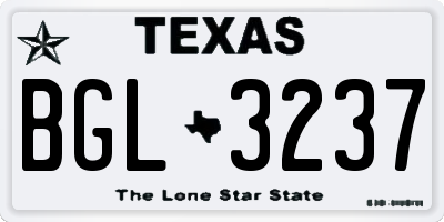 TX license plate BGL3237