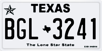 TX license plate BGL3241