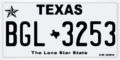 TX license plate BGL3253