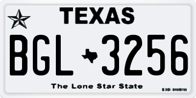 TX license plate BGL3256