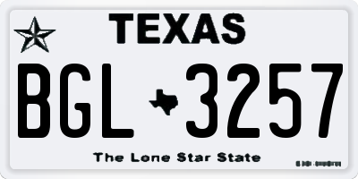 TX license plate BGL3257