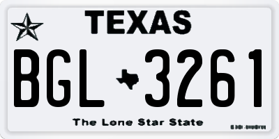 TX license plate BGL3261
