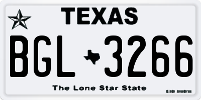 TX license plate BGL3266