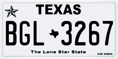 TX license plate BGL3267