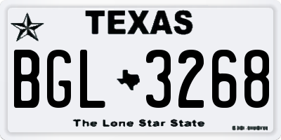 TX license plate BGL3268