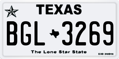 TX license plate BGL3269