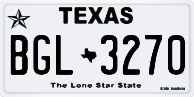 TX license plate BGL3270