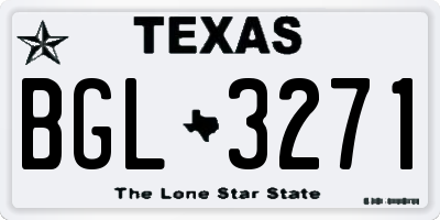 TX license plate BGL3271
