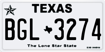 TX license plate BGL3274
