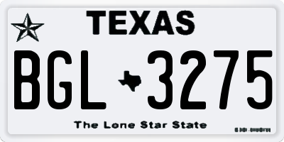 TX license plate BGL3275