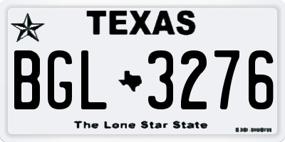 TX license plate BGL3276