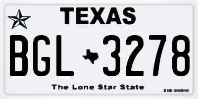 TX license plate BGL3278