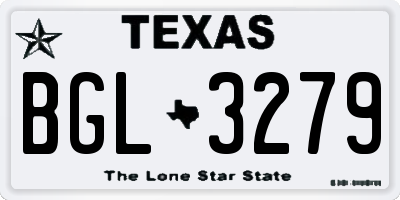 TX license plate BGL3279