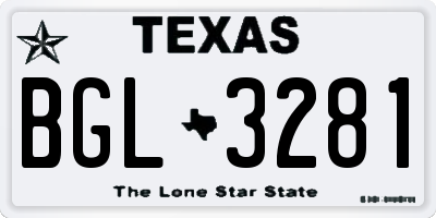 TX license plate BGL3281