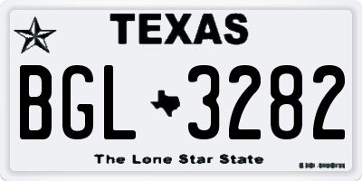 TX license plate BGL3282