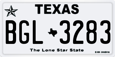 TX license plate BGL3283