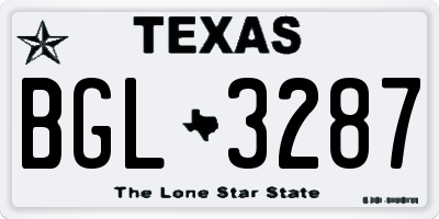 TX license plate BGL3287
