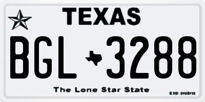 TX license plate BGL3288