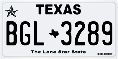 TX license plate BGL3289