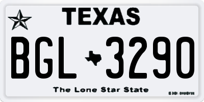 TX license plate BGL3290