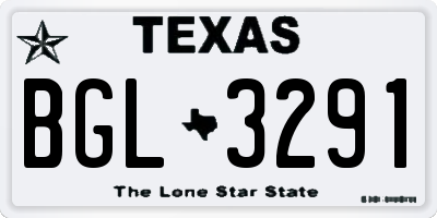 TX license plate BGL3291