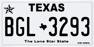 TX license plate BGL3293