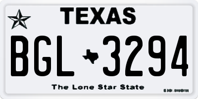TX license plate BGL3294