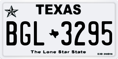TX license plate BGL3295