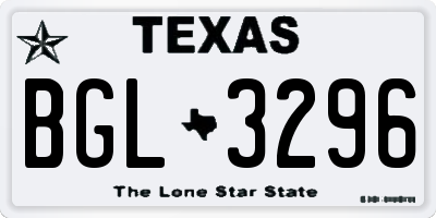 TX license plate BGL3296