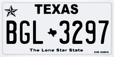 TX license plate BGL3297