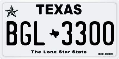 TX license plate BGL3300