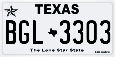 TX license plate BGL3303