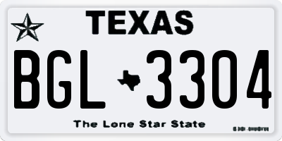 TX license plate BGL3304