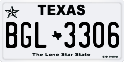 TX license plate BGL3306