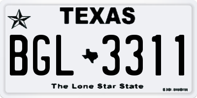 TX license plate BGL3311