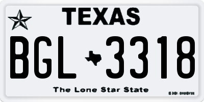 TX license plate BGL3318