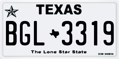 TX license plate BGL3319