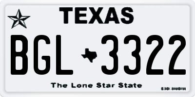 TX license plate BGL3322