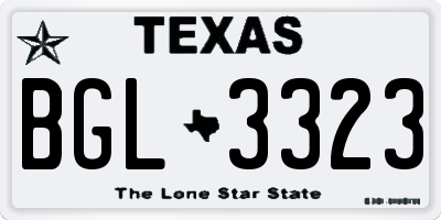 TX license plate BGL3323