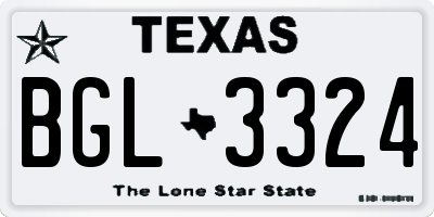 TX license plate BGL3324