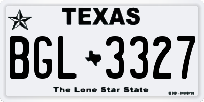 TX license plate BGL3327