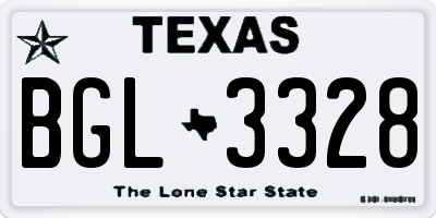 TX license plate BGL3328
