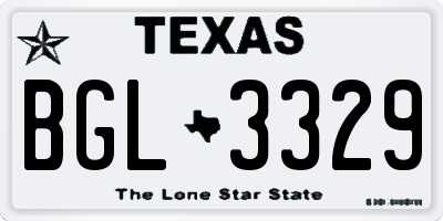 TX license plate BGL3329