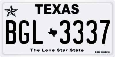 TX license plate BGL3337