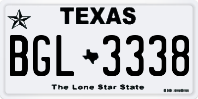 TX license plate BGL3338