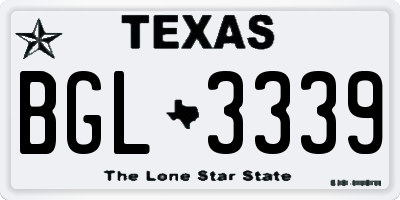 TX license plate BGL3339