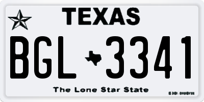 TX license plate BGL3341