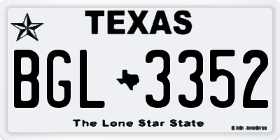 TX license plate BGL3352