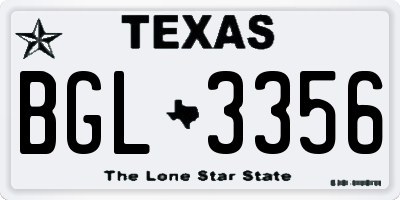 TX license plate BGL3356